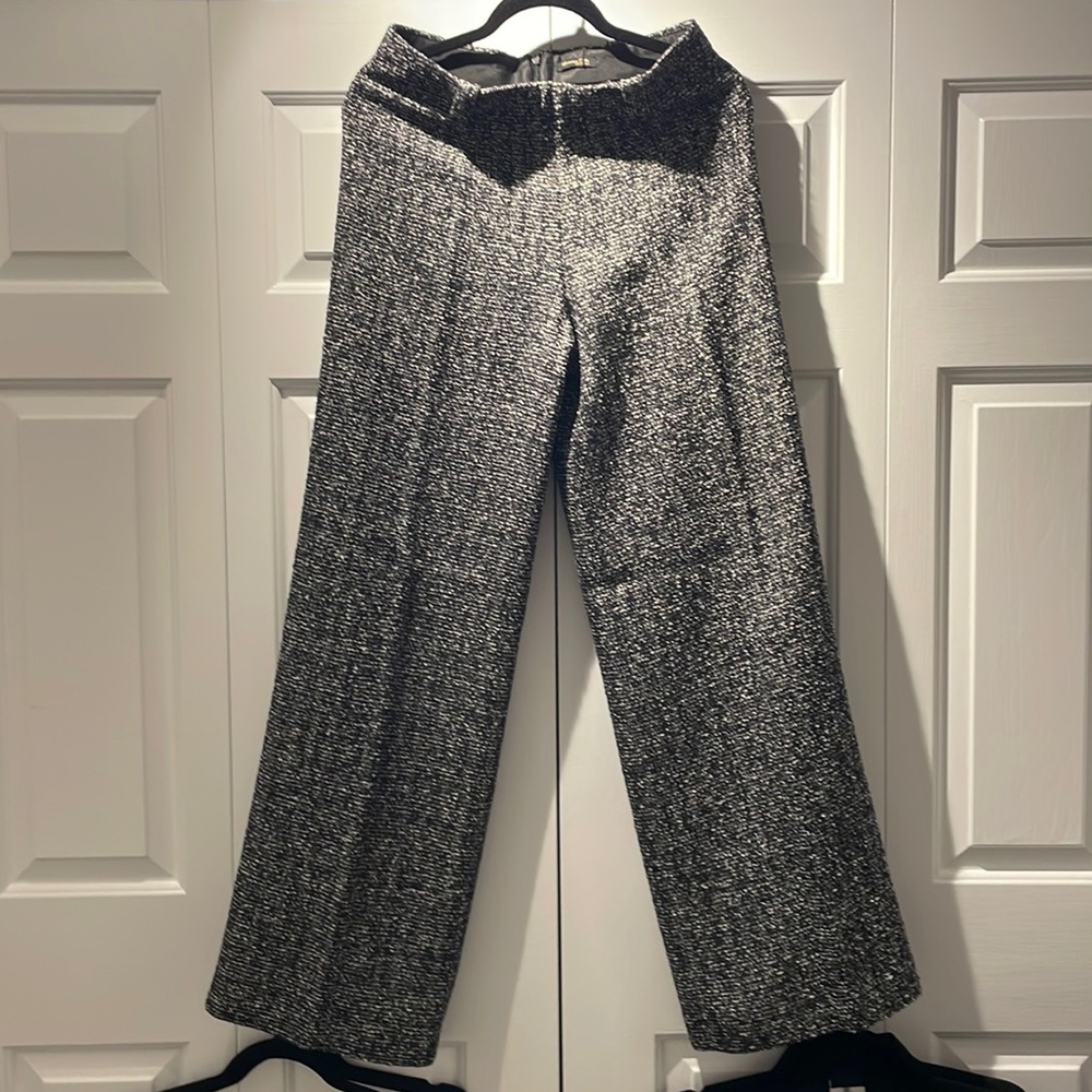 BNWT Gorgeous Massimo Dutti Black & White Boucle Wide Leg Pants
